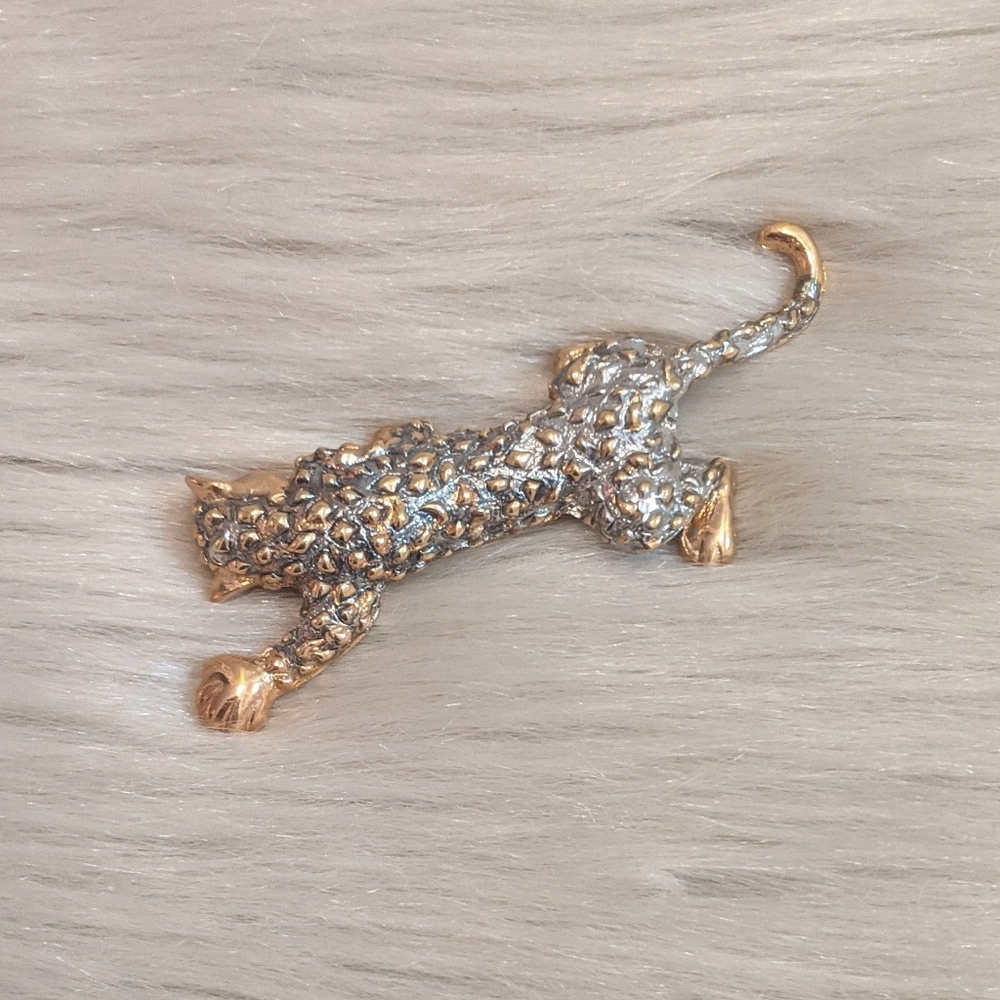 Vintage gold and silver cheetah brooch